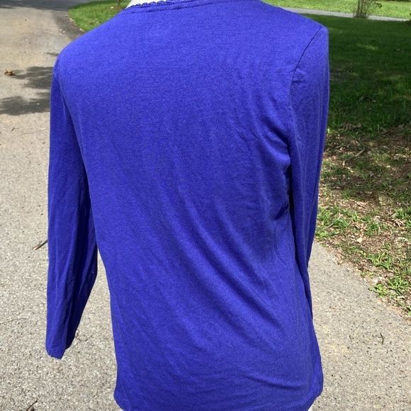 ***4/$20 BASIC EDITIONS LONG SLEEVE PURPLE TOP SHIRT MEDIUM - Picture 4 of 7